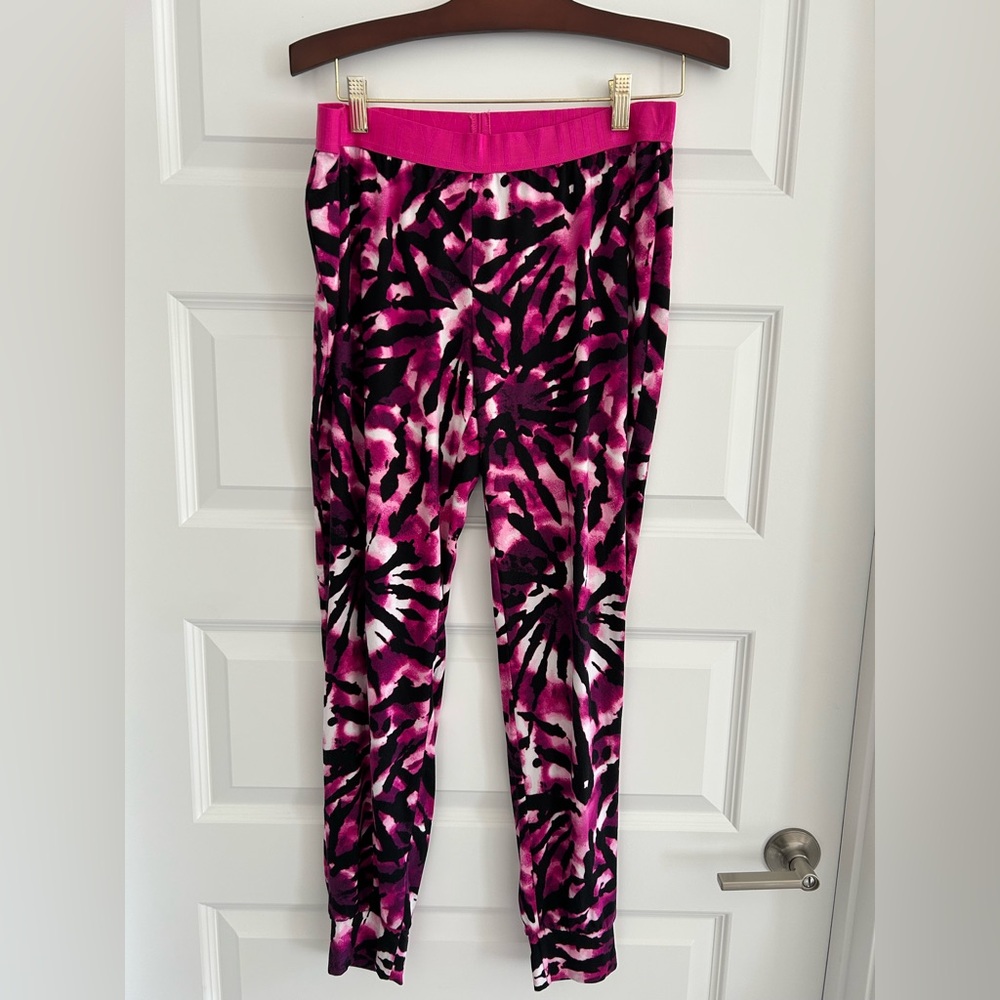 Juicy Couture Tie Dye Pajama Pants Pink Black Size M